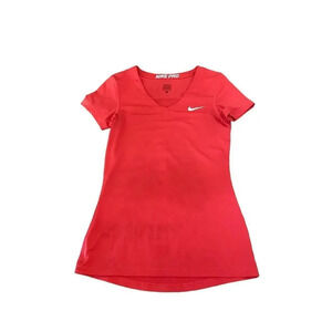 Nike Pro Women's Red Short Sleeve V-Neck Pullover Top Size Small